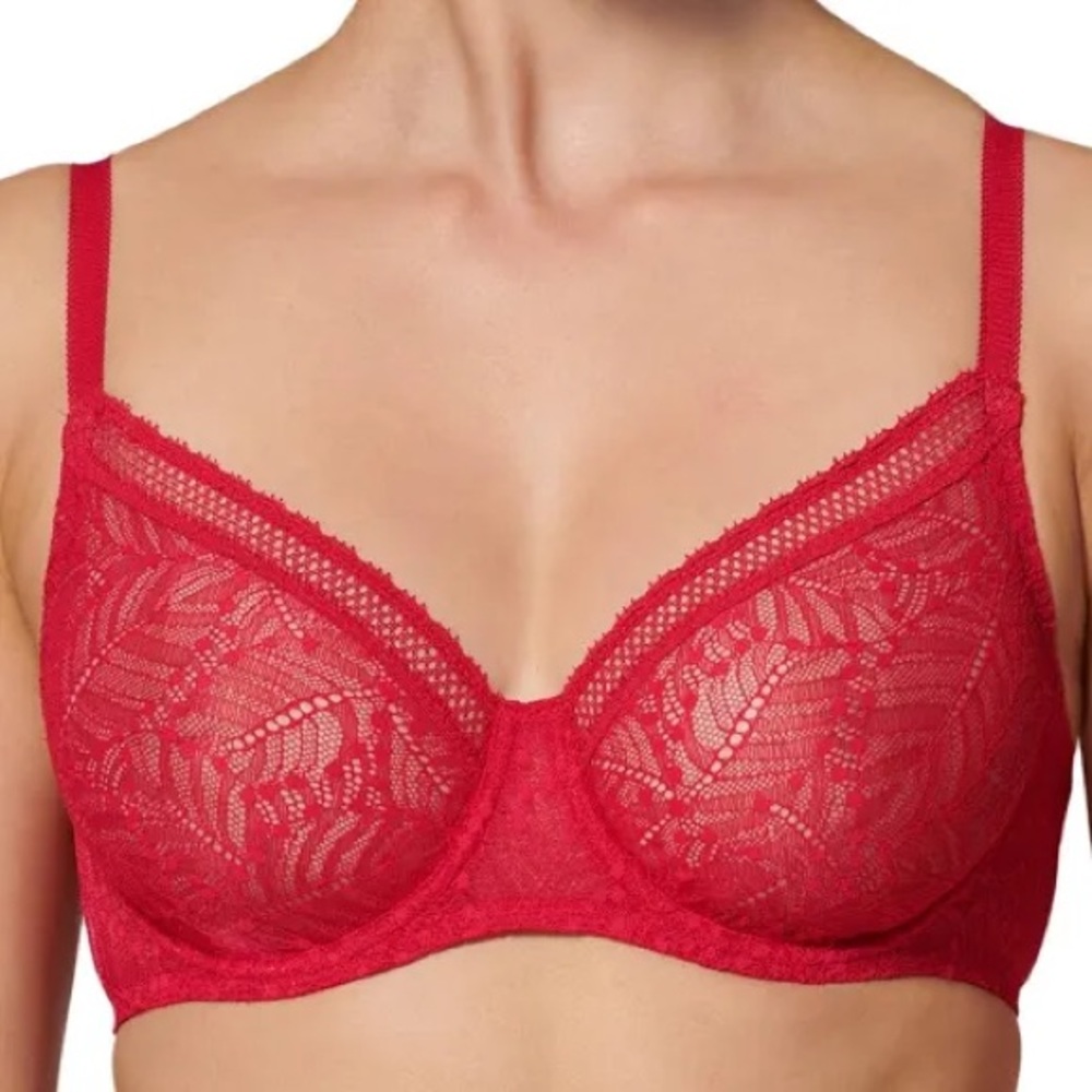 Simone Perele Vibrant Red Lace Bra
